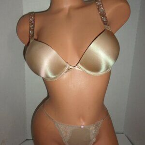 Victoria's Secret Shine Strap Bombshell  + 2 Cups Bra & V-String
